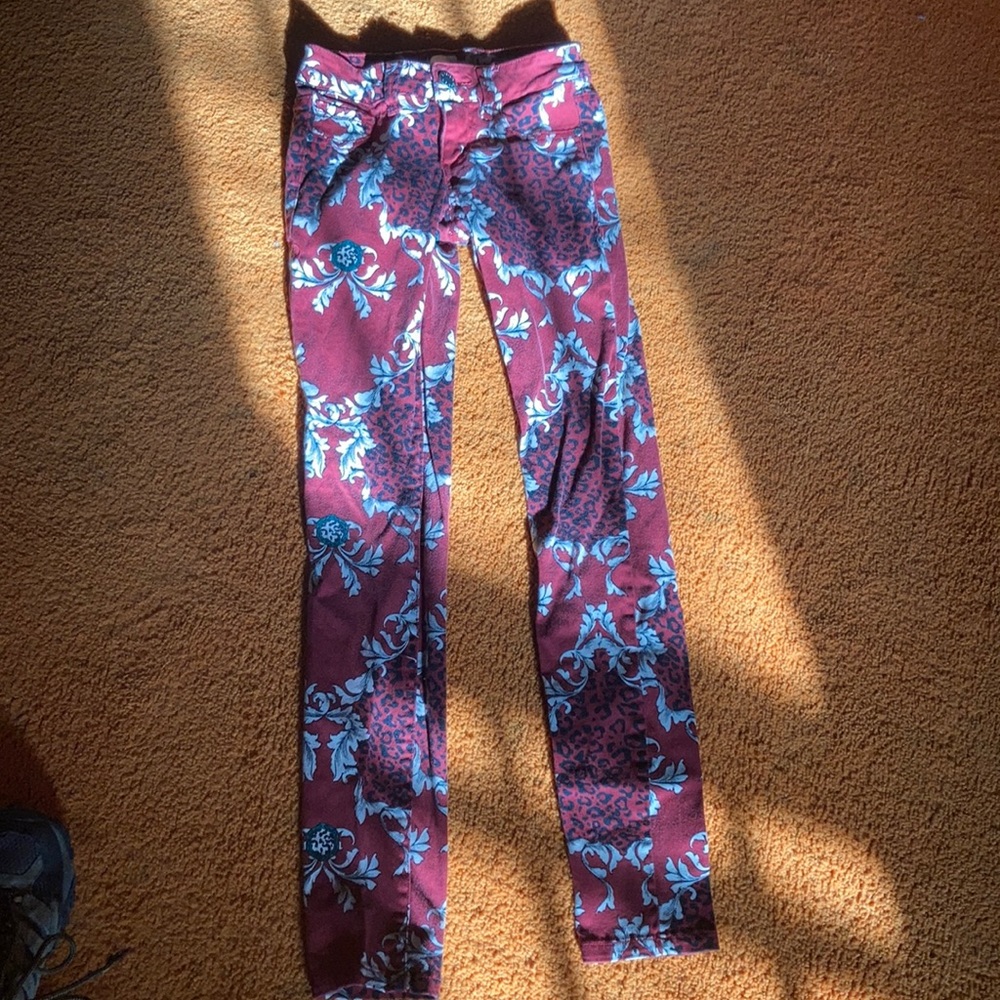 Cheetah and floral print jeggings